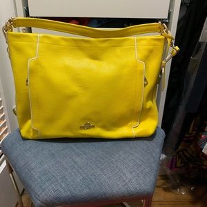 Coach- canary yellow crossbody purse